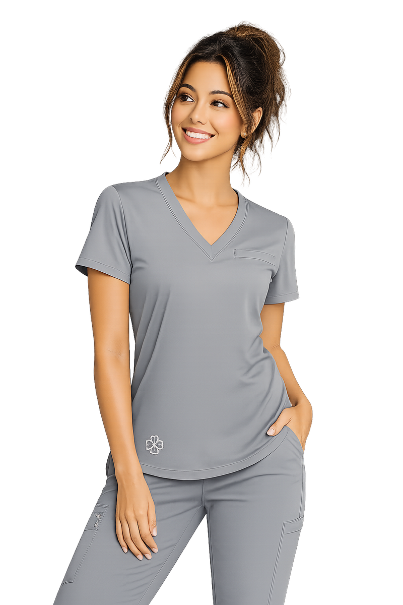 Women’s V-neck Grey Scrub Top