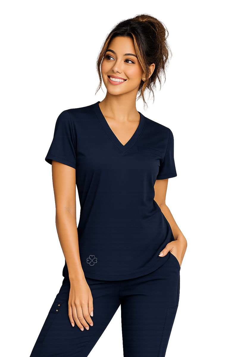 Women’s V-neck Navy Scrub Top